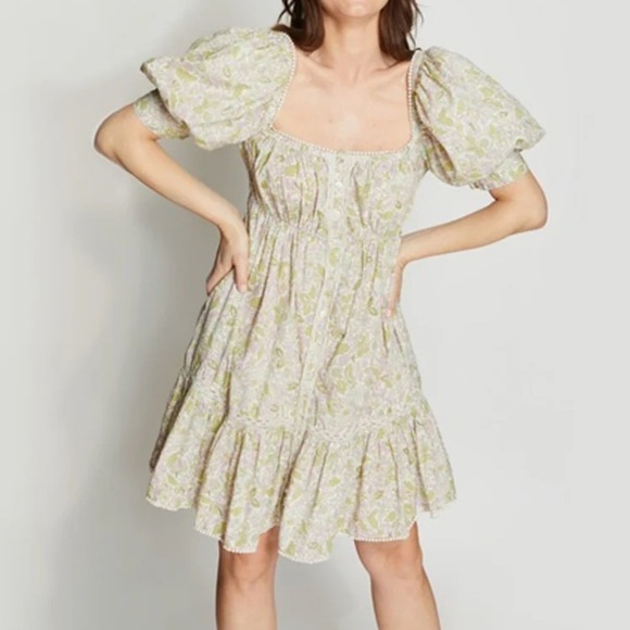 Anthropologie Dresses & Skirts - Anthropologie Love The Label Boho Cottagecore Floral Puff Sleeve Mini Dress S
